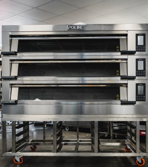 Polin 9 Tray (40cm x 60cm) Stratos XP High Control Modular Deck Oven - 3 Decks (3 Trays wide)