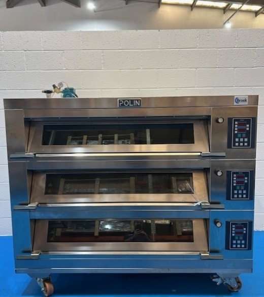 Polin 9 Tray (18" x 30" Trays) Modular Electric Deck Oven - 3 Decks (3 Trays Wide)